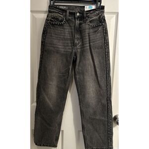 NWT Arizona Jeans Juniors Size 1‎ Highest Rise Vintage Straight Black Denim